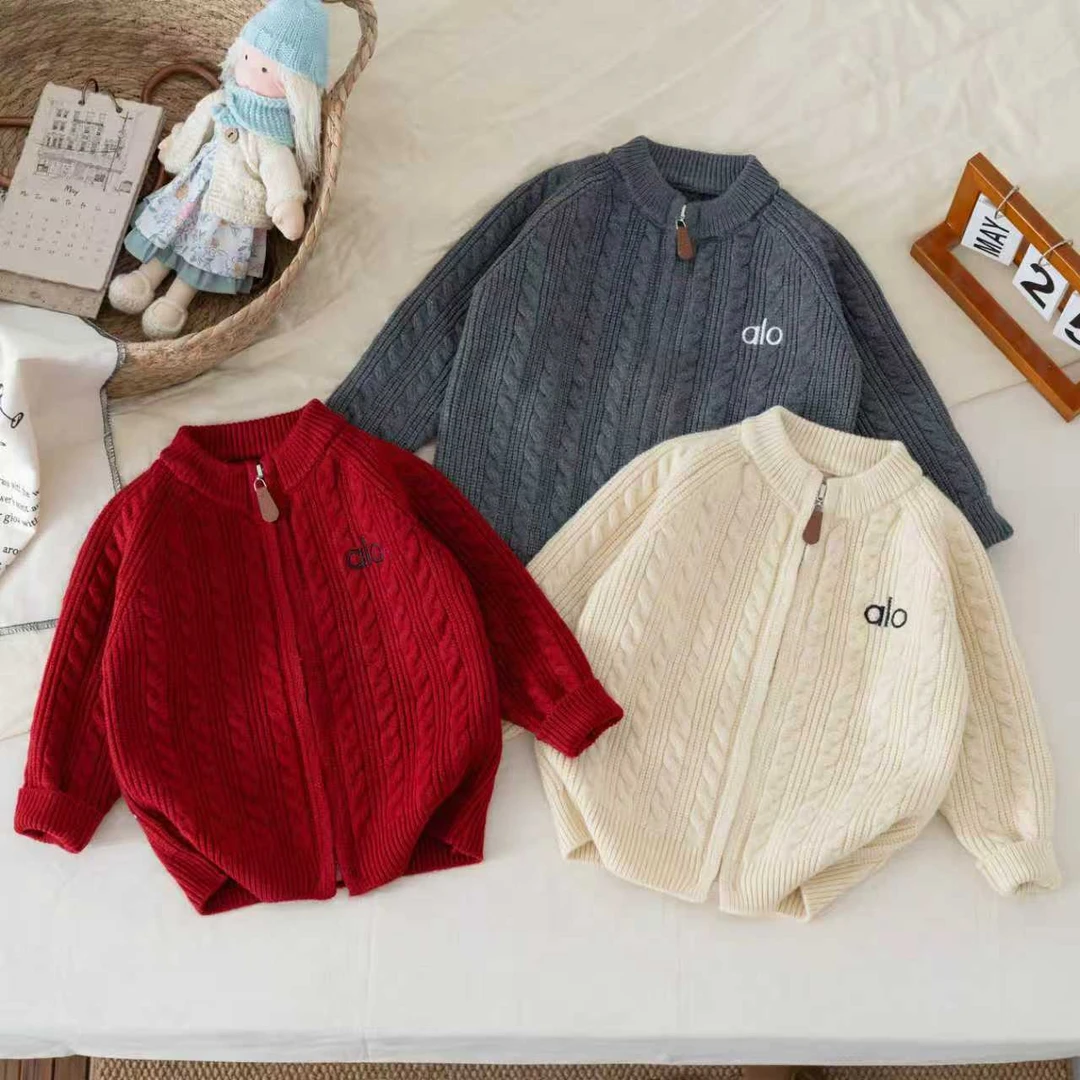 2025儿童毛衣秋冬款麻花款气质极简风插肩袖男女宝宝时尚保暖百搭