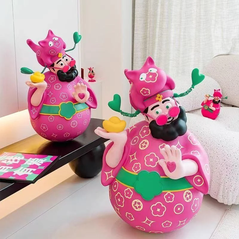 Rindu品质财神爷玄关新巨不倒翁乔迁开业招财摆件财神装饰四喜财