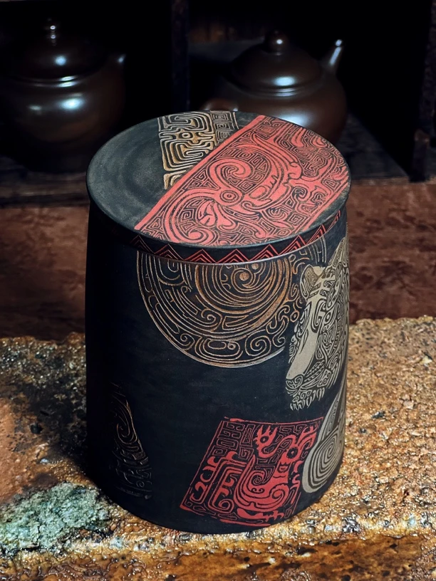 醒茶罐建水紫陶名师陈七铭春秋系列茶叶罐醒茶罐