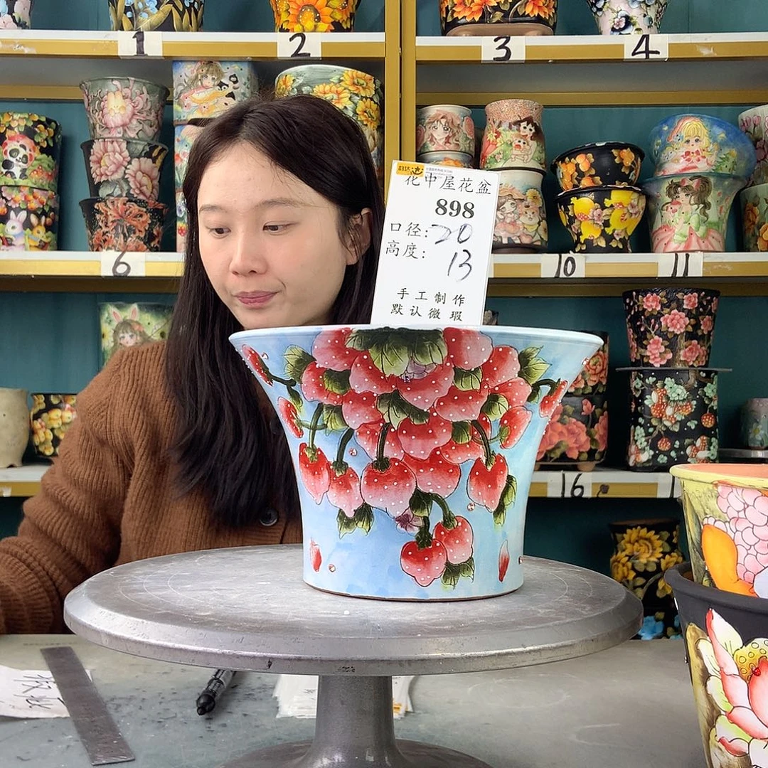 苹****陶景德镇手工花盆898
