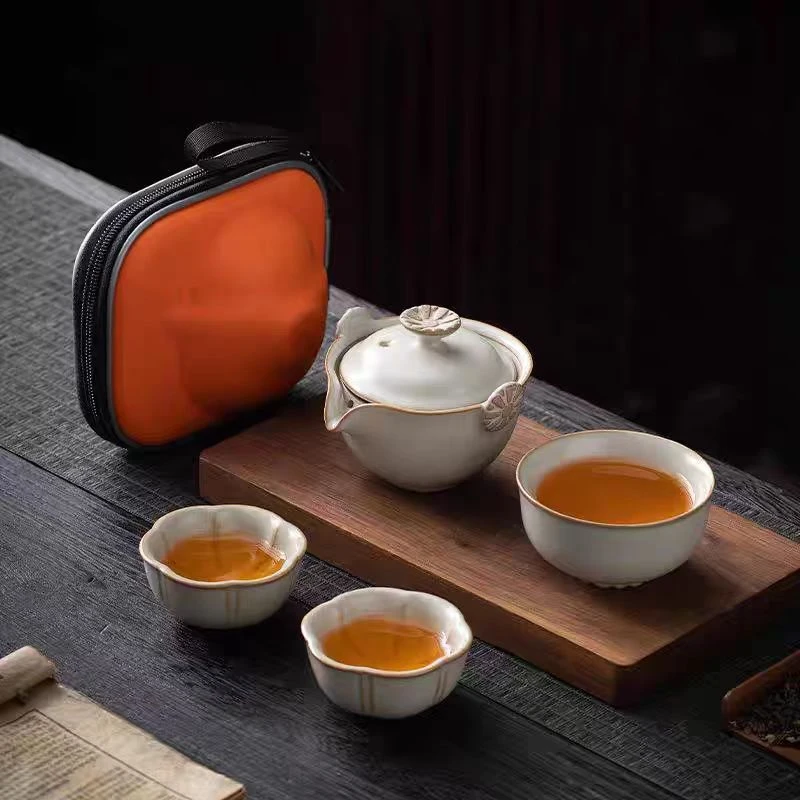 米黄【太阳花】1壶2杯-旅行套  LC