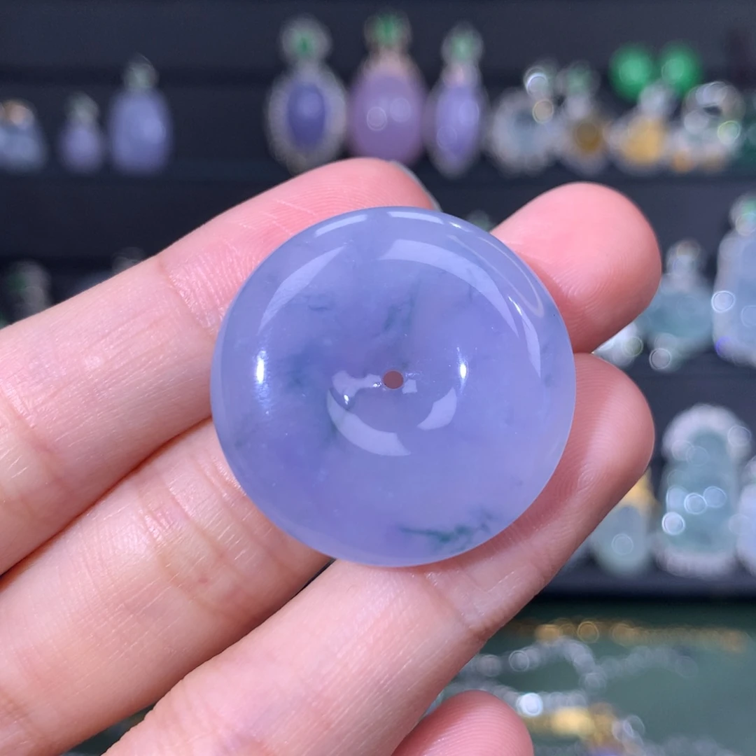 翡翠未镶嵌吊坠(不含链)莫奈花园平安扣