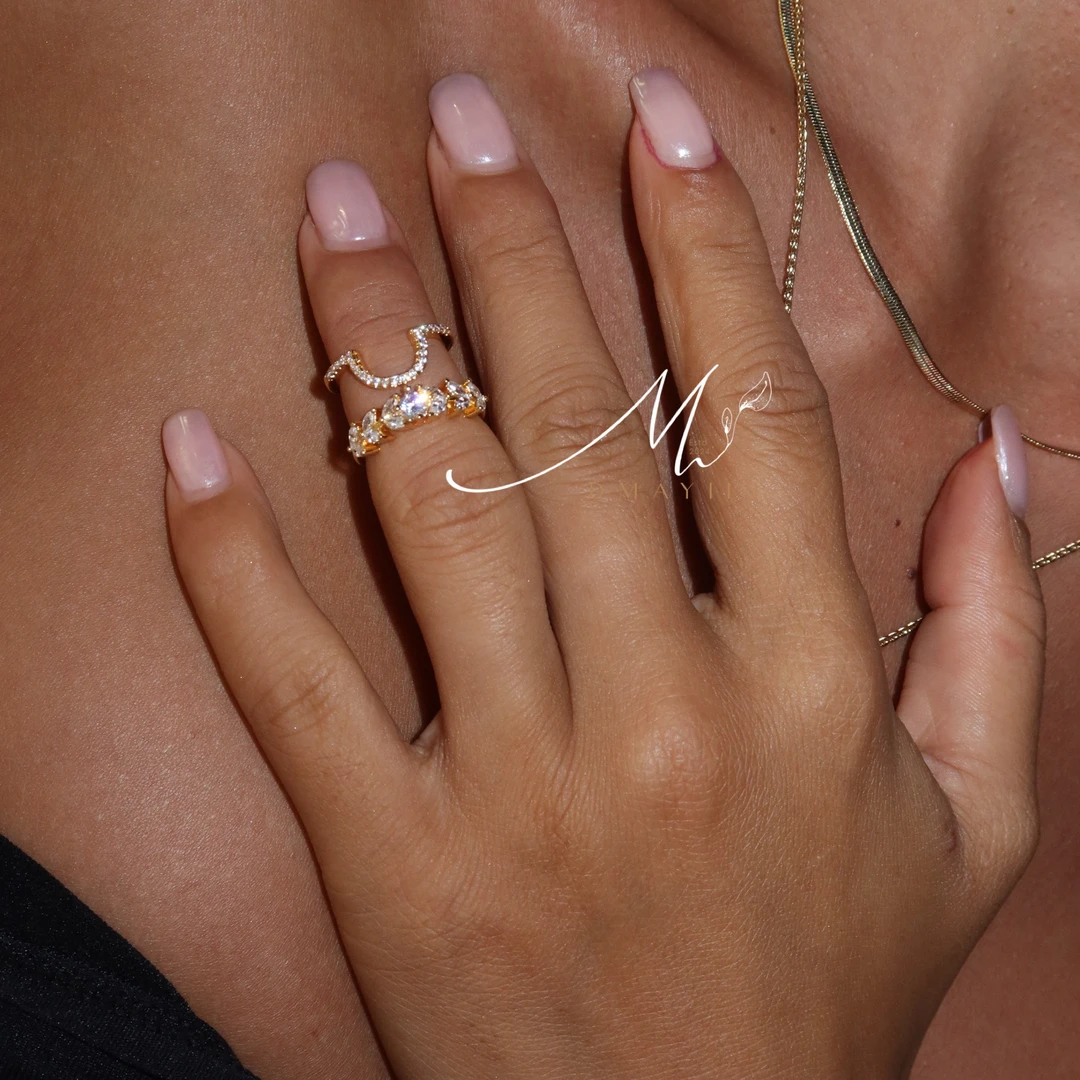 黄铜锆石戒指 MAYILI铜镶嵌锆石关节戒指