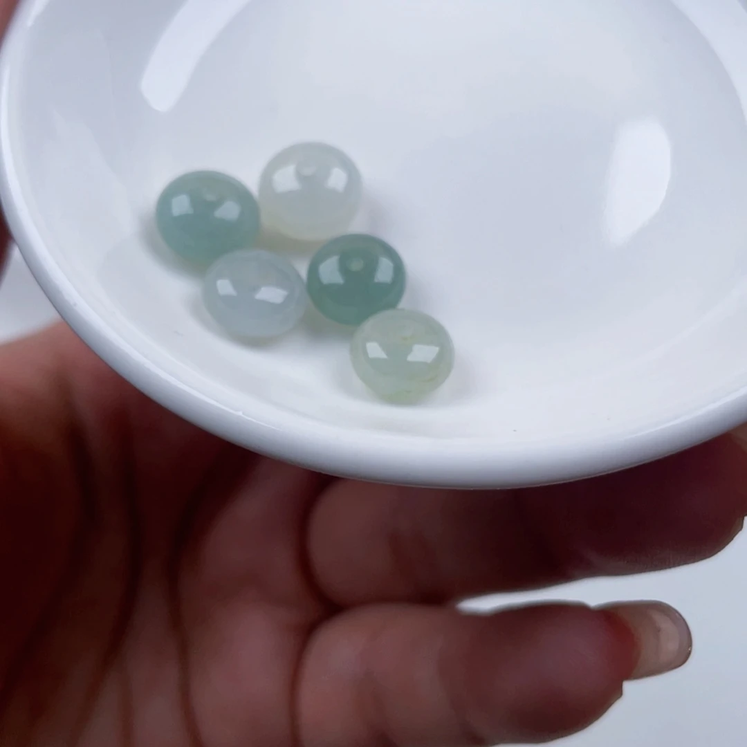 翡翠散珠翡翠鼓珠5颗12