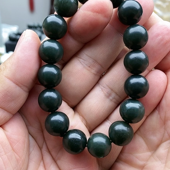 【闪购商品】未镶嵌手链和田玉14油青