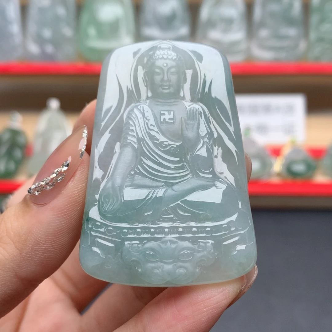 翡翠未镶嵌颈饰阿弥陀佛