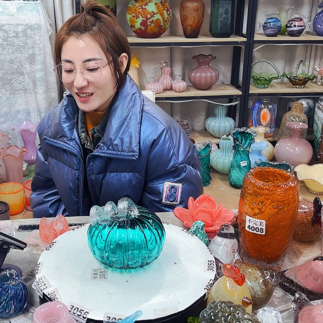 湖蓝南瓜家悦琉璃工艺品福利