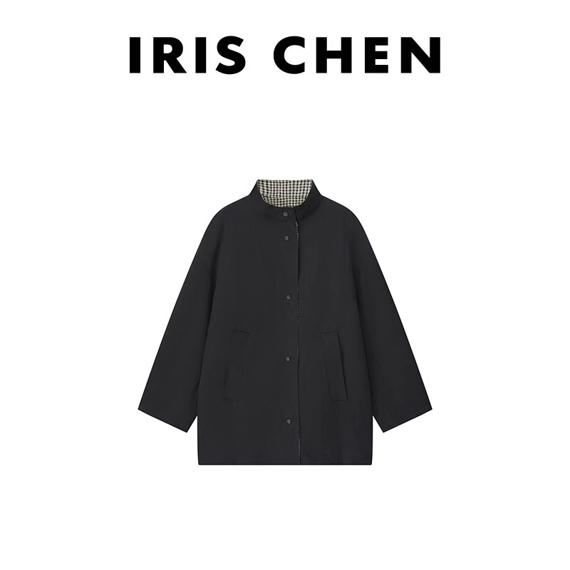 现货IRIS CHEN 双面穿风衣 2024秋女装设计师款时尚外套24WT334