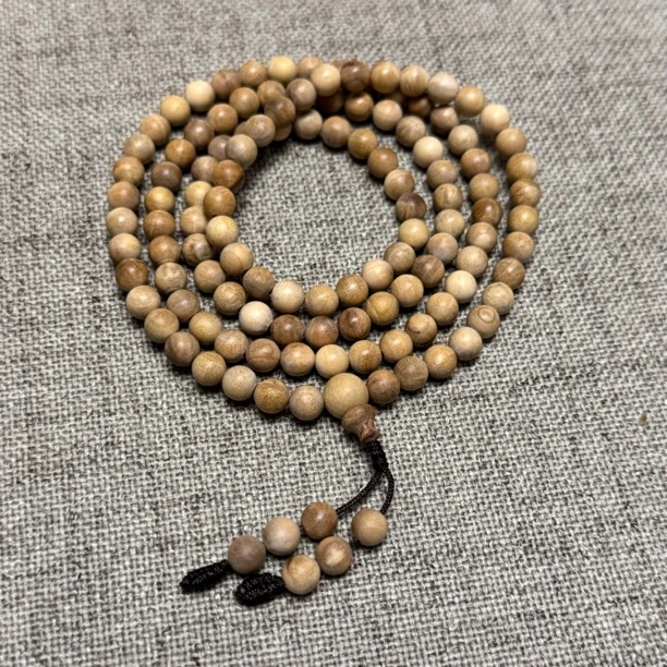 [老马众筹]海南老白檀0.6*118圆珠白檀手串味道天花板-多样性发货