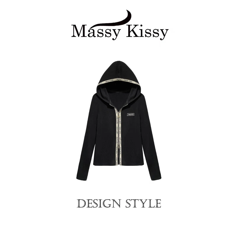 65638#CSIN高奢时尚百搭连帽休闲卫衣外套2025秋冬显瘦长袖上衣潮