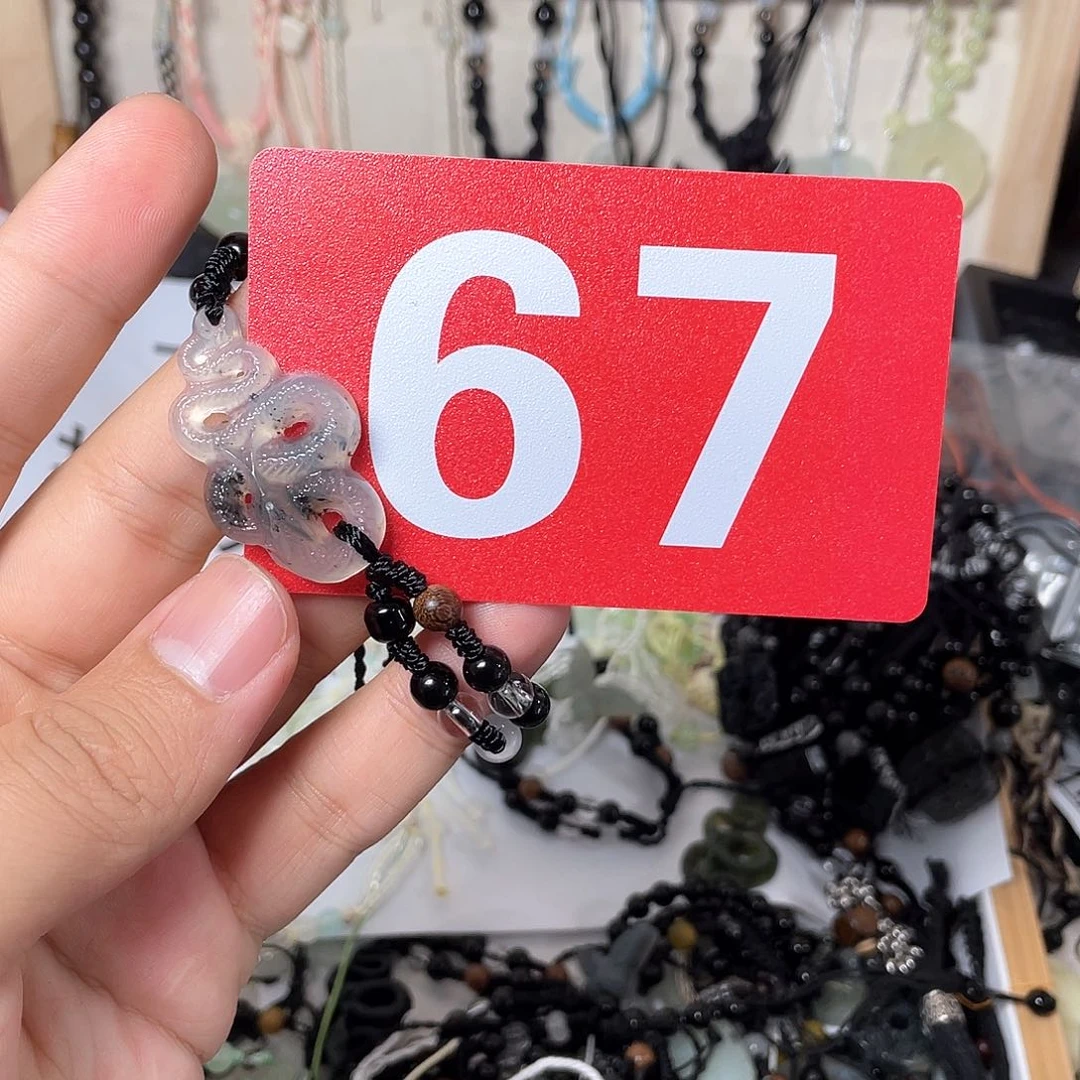 蛇纹石玉手链合金柿**意