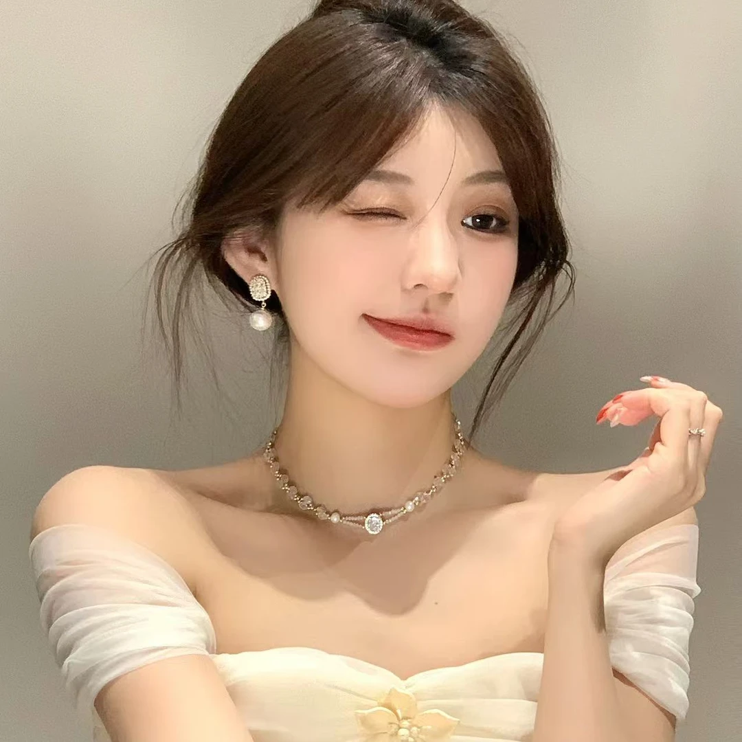 FULL GIRLISH耳环01261几何珠珠气质耳钉耳饰