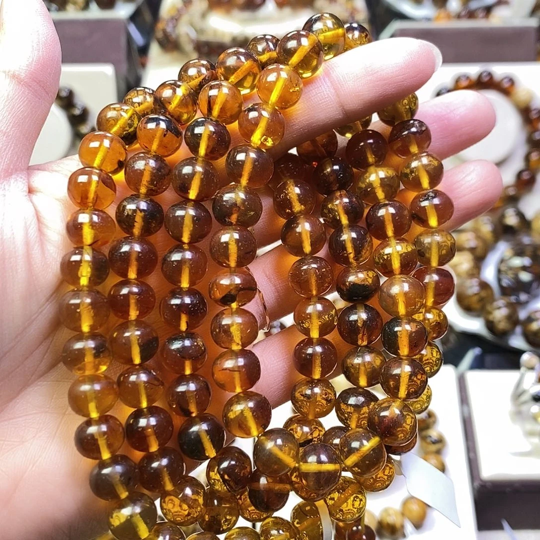 琥珀未镶嵌裸石 福利 金灵草9.5mm