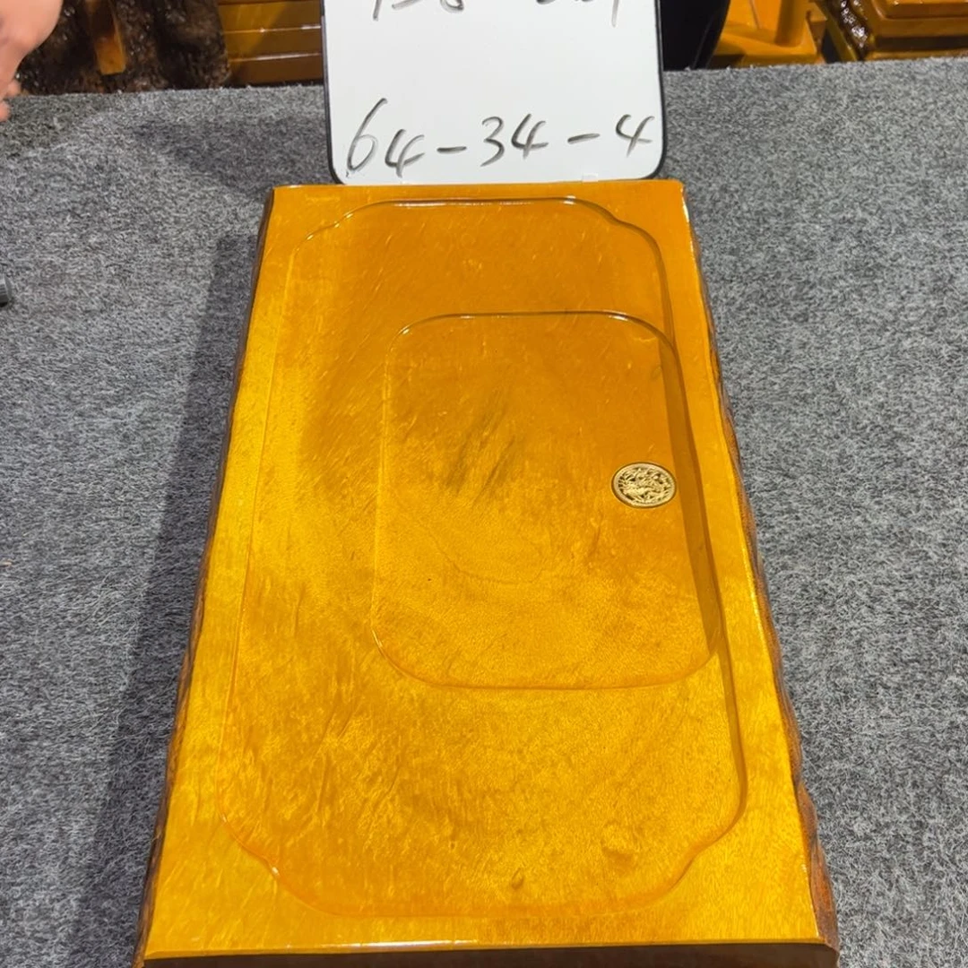 春***8缅甸大叶金丝楠实木茶盘实木