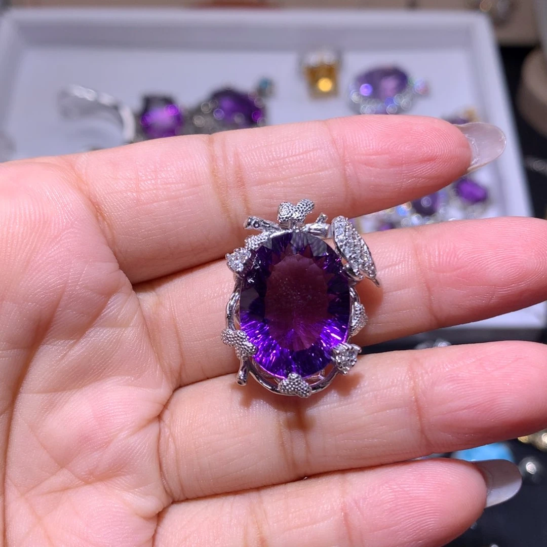 【闪购商品】水晶戒指银S925镶嵌八*饭戒指