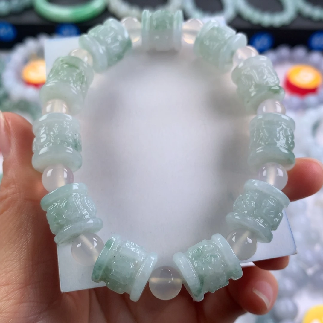 @***生翡翠未镶嵌手链卡12-13