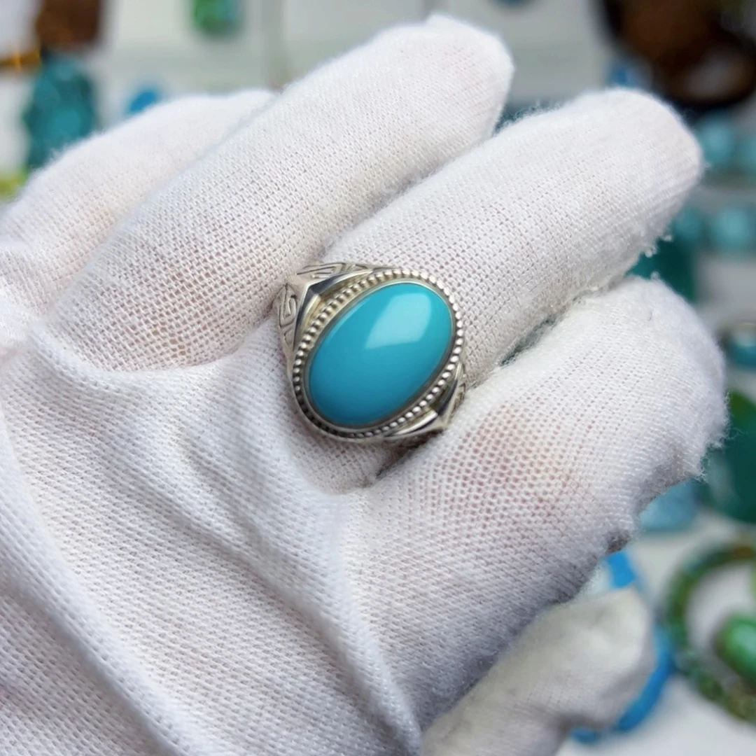 银S925镶嵌绿松石珠宝奇石