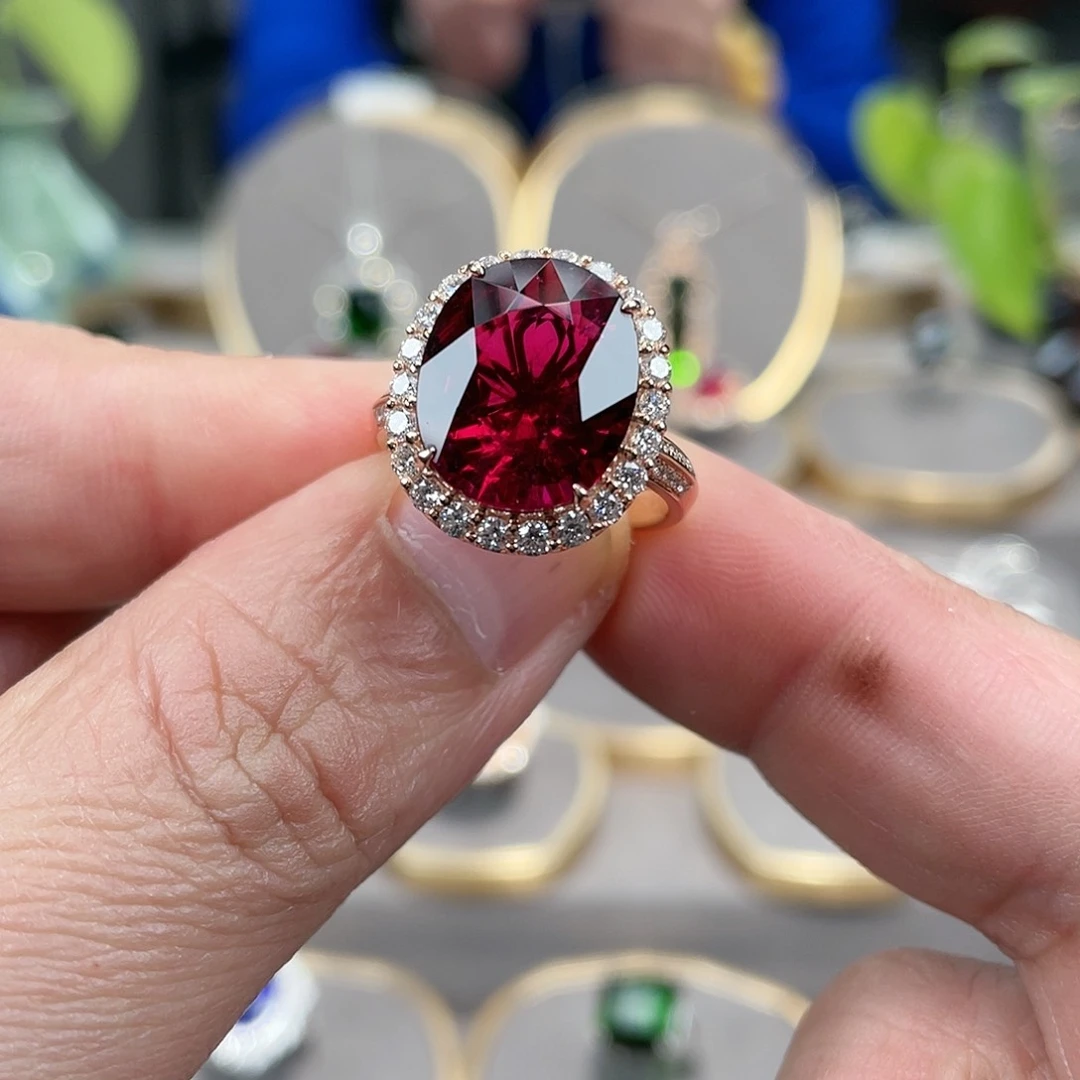 碧玺戒指18K金镶嵌8.46ct