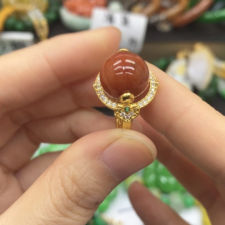 翡翠未镶嵌耳饰戒指3