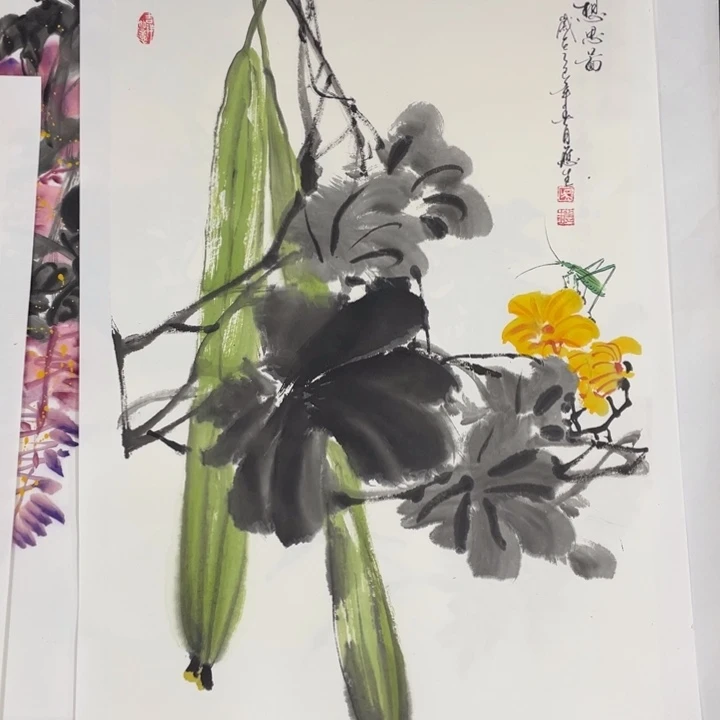 国画四尺三开作品一幅