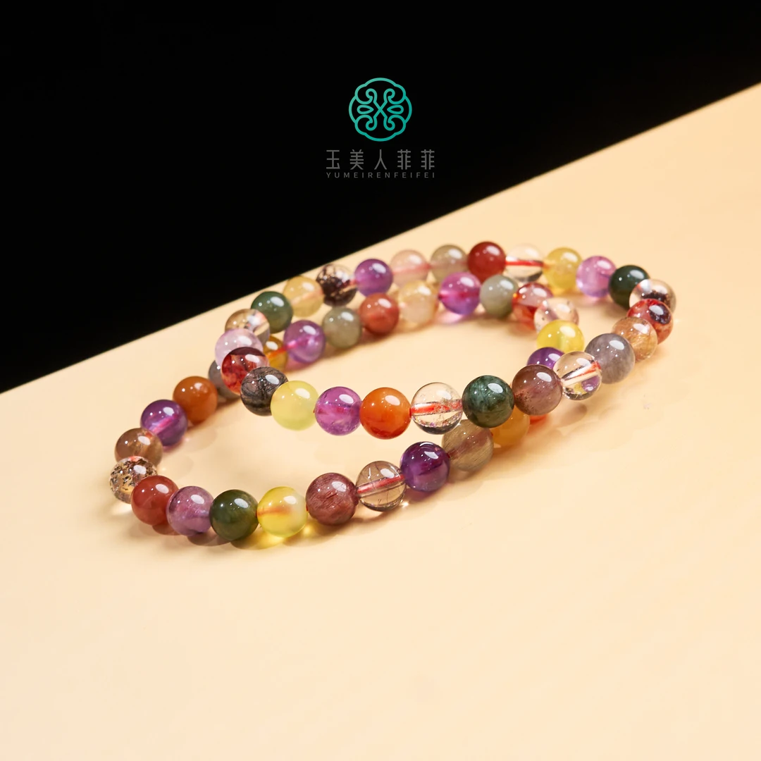 石惑珠宝·水晶单圈多宝圆珠手串约7mm+/多样性发一