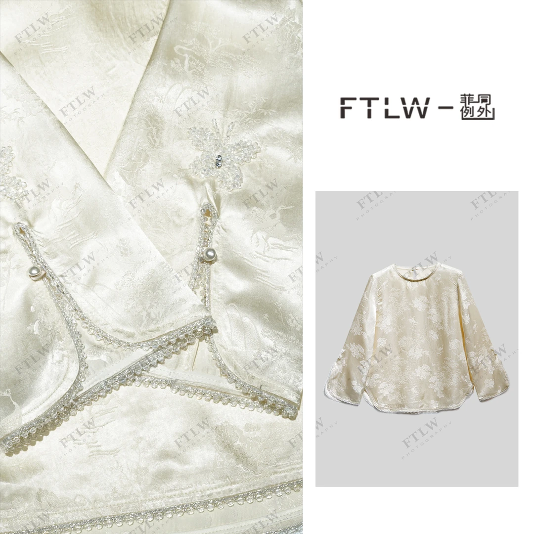 板熙FTLW-【杏雨梨云】轻奢高级感气质时尚优雅女装上衣-3410