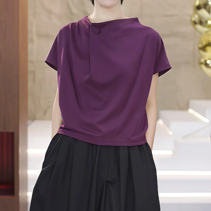 高含棉设计感时尚短袖卫衣女2025年夏季新款宽松洋气减龄显瘦上衣