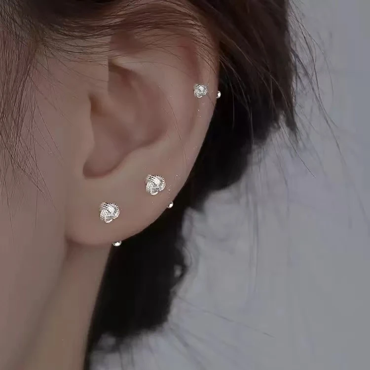 足银耳饰 【沐光之玥】时尚养耳洞迷你轻奢百搭简约免摘耳钉