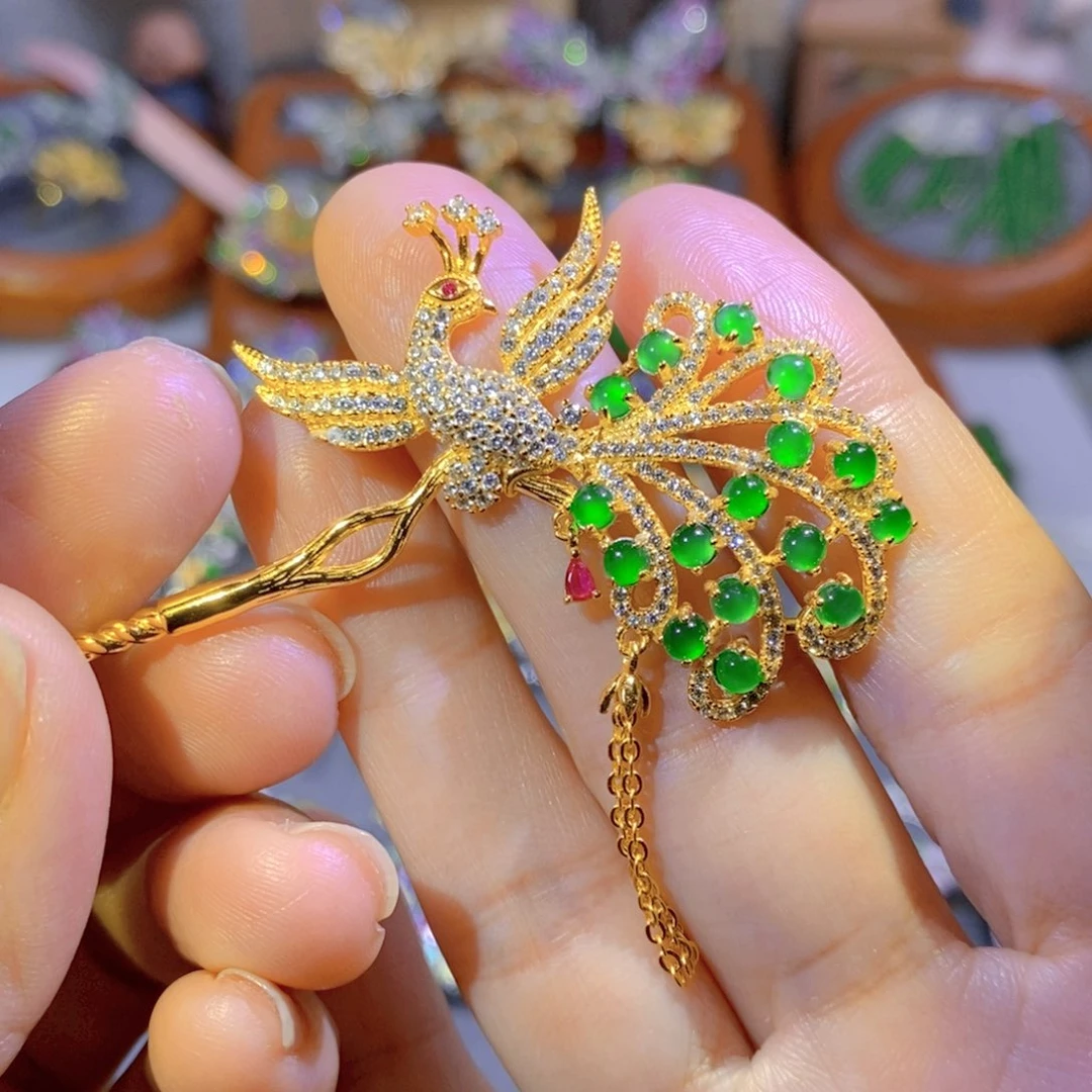 银S925镶嵌把件翡翠