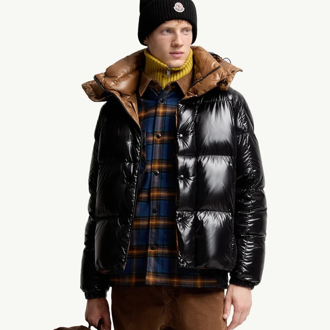全新未使用Moncler FW25新款男士黑色亮面黑金厚款羽绒服Parana