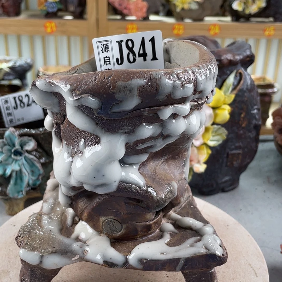 紫砂花盆景德镇手工陶瓷花盆841