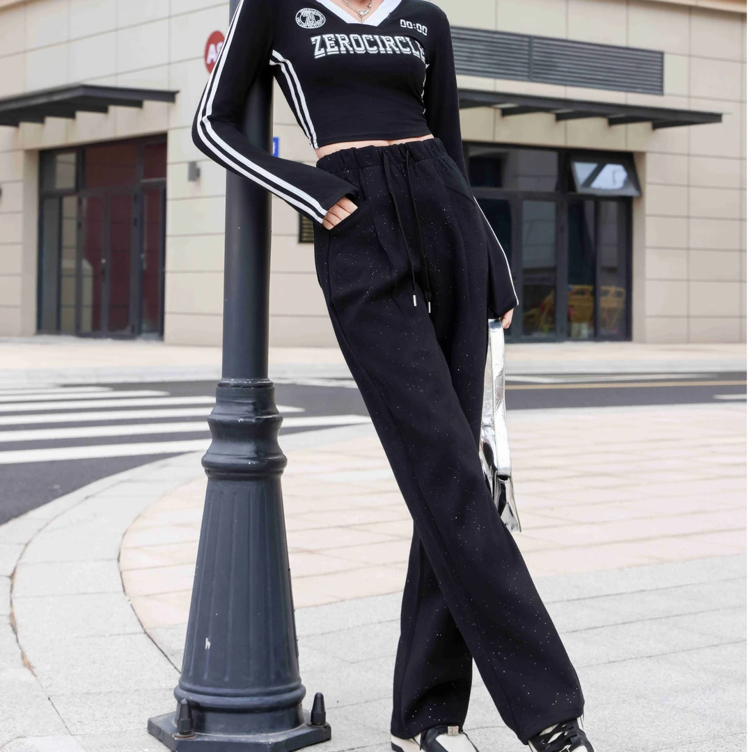 女士百搭直筒流星裤