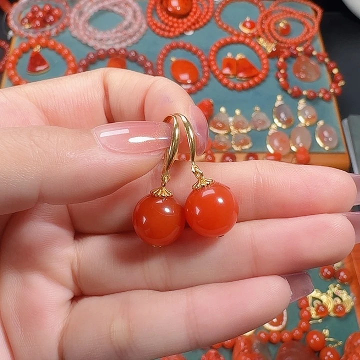 南红玛瑙银S925镶嵌11+