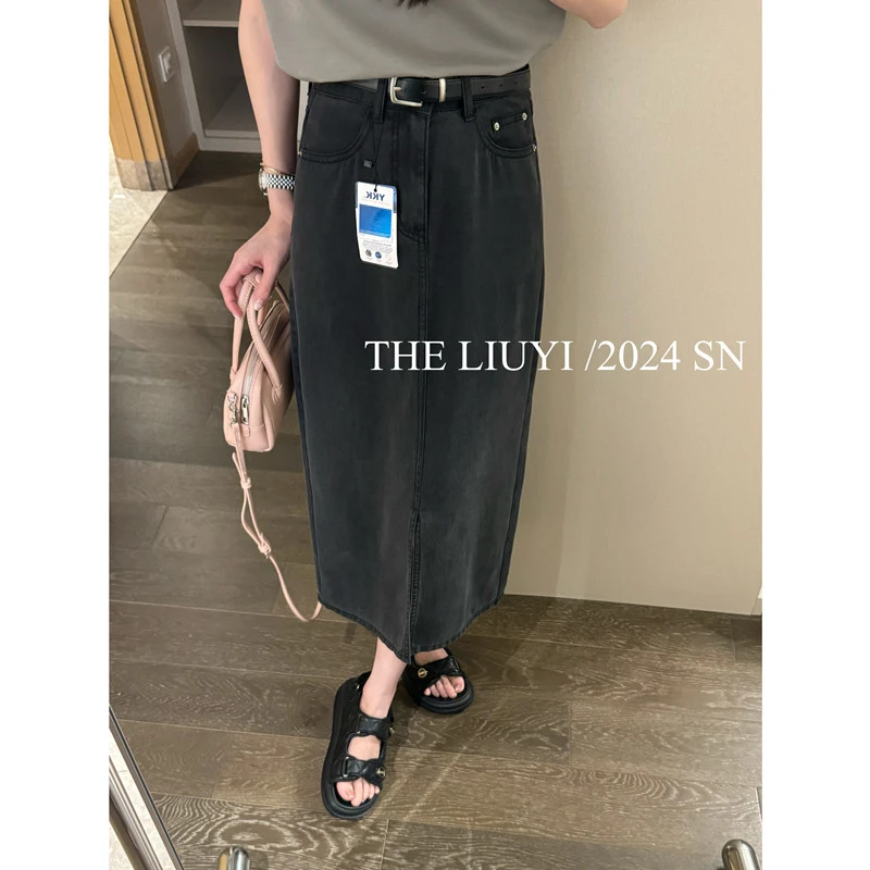 【LIUYI】曼城半裙~夏季莱赛尔牛仔半身裙45252