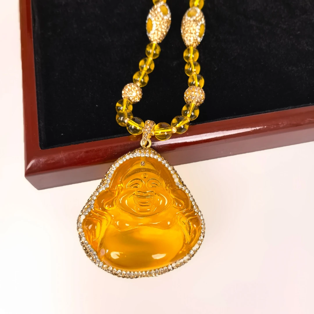 铜合金合成锆石项链 佛公项链时尚轻奢百搭气质精美镶嵌妈妈节045