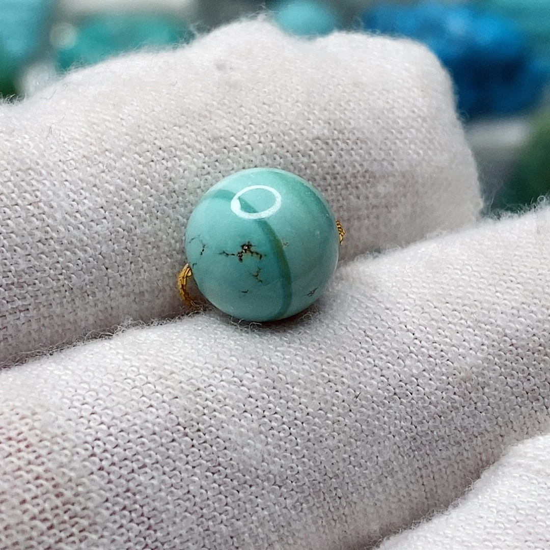 绿松石未镶嵌天然原矿 地大质检9.1mm