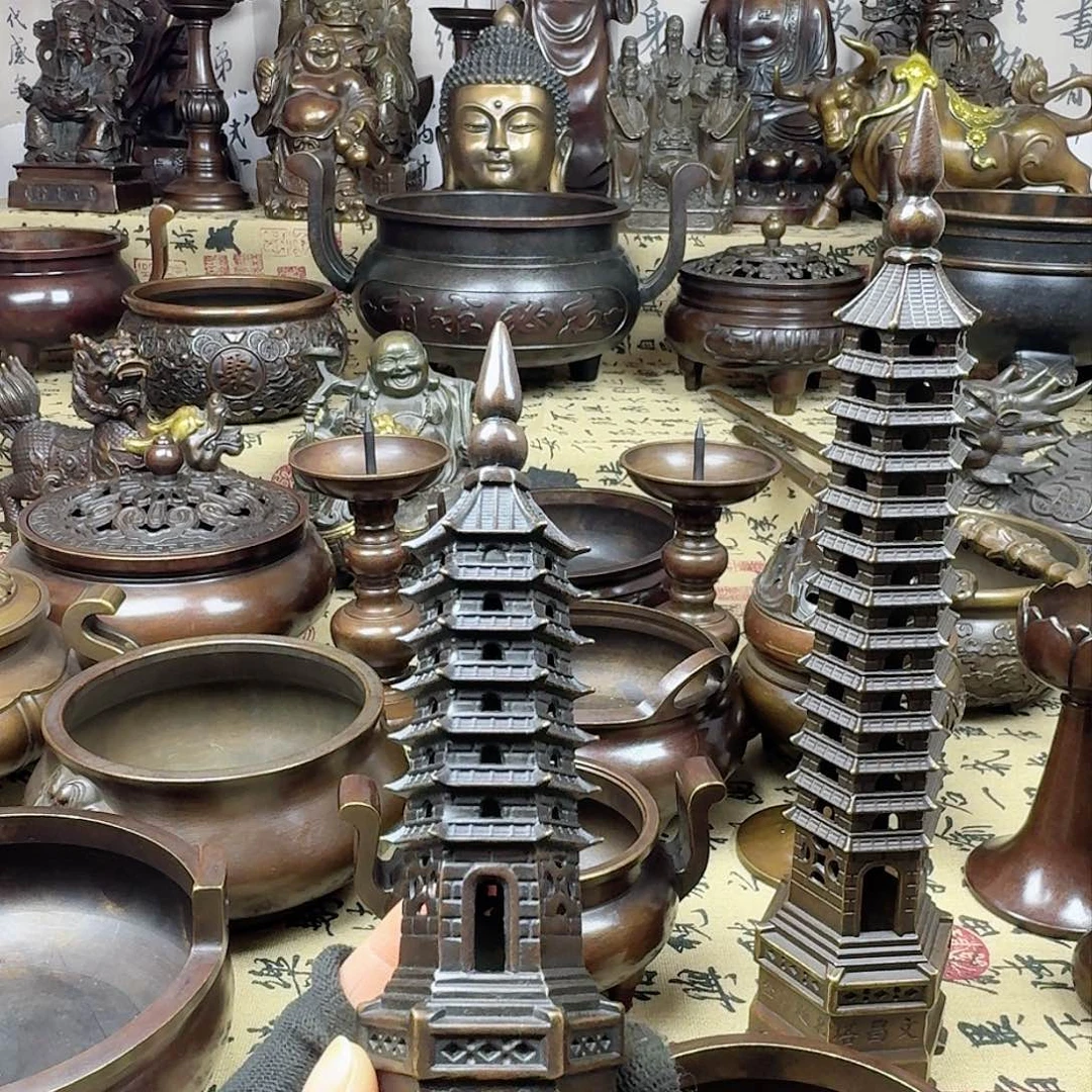 7层文昌塔，纯铜工艺品摆件