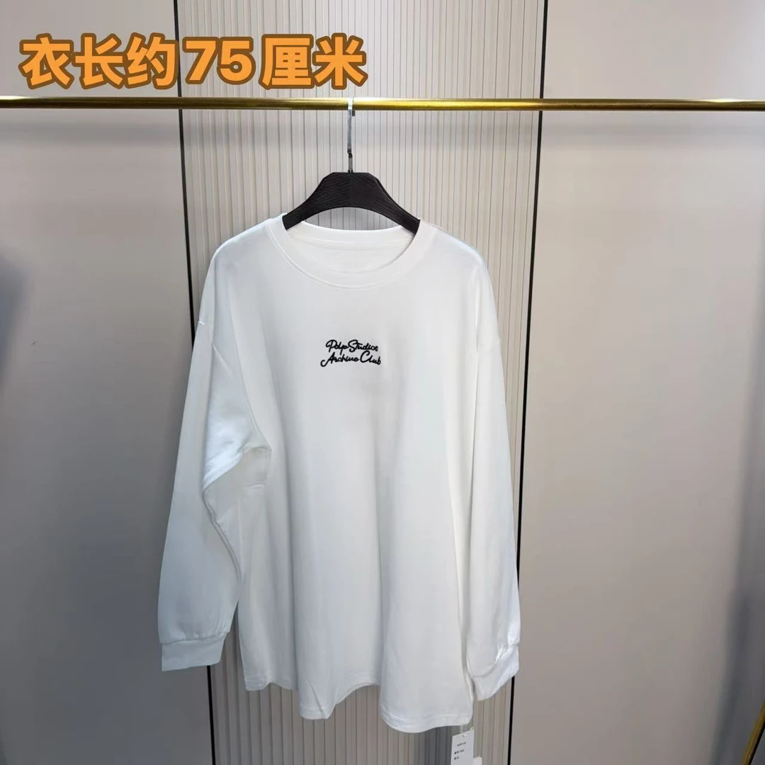 7303刺绣字母洋气百搭长袖T恤