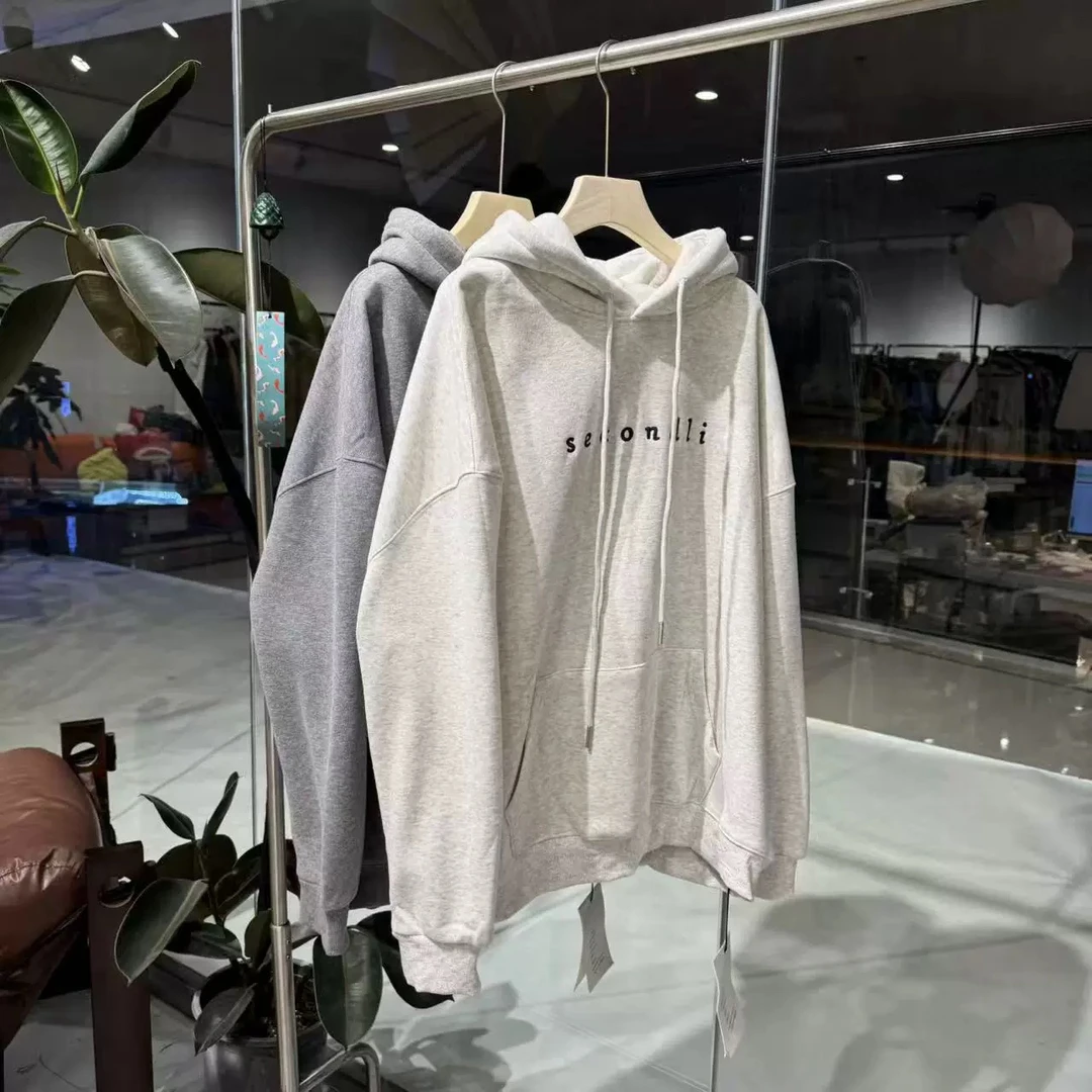 中长款少女风套头连帽宽松大版风卫衣开衫百搭带帽纯色