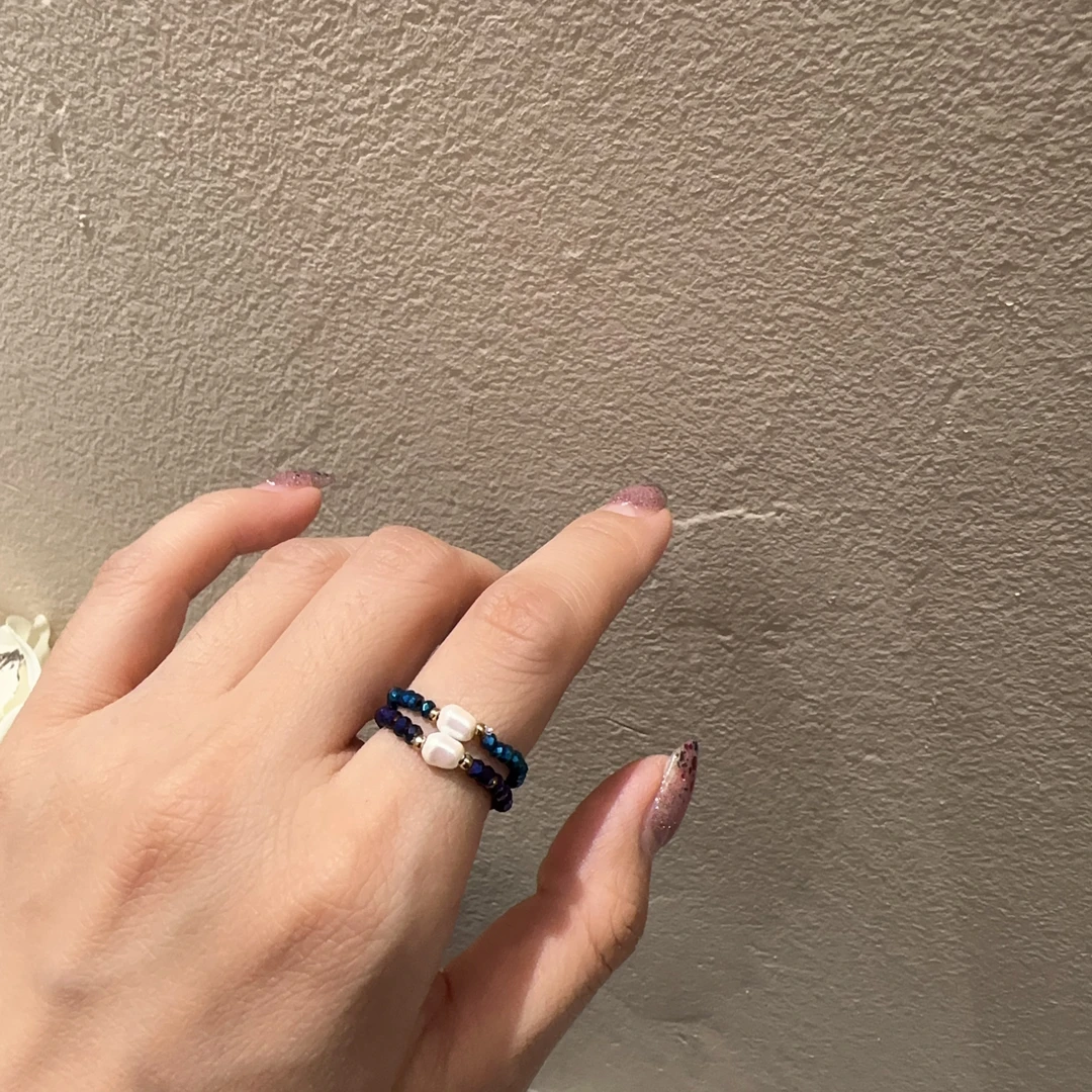 铜合金戒指 东大门珠珠戒指J6