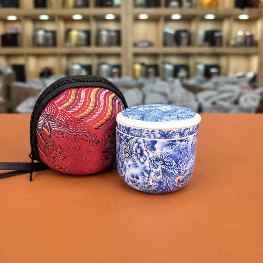 满花【龙纹】【一人饮】旅行套 带包包 C0441