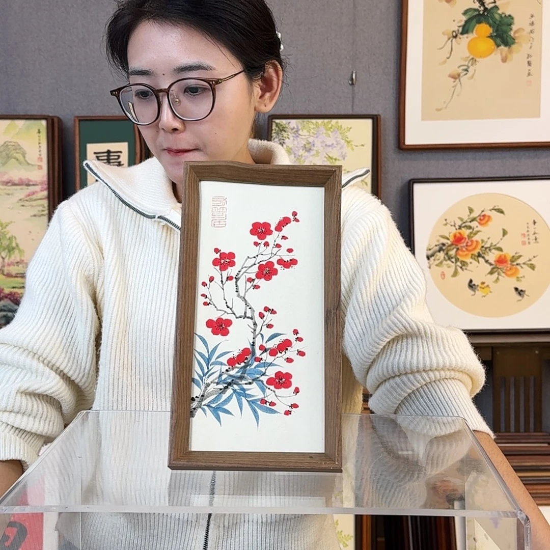 书法纯手绘，纯手写带框尺寸：16×29厘米