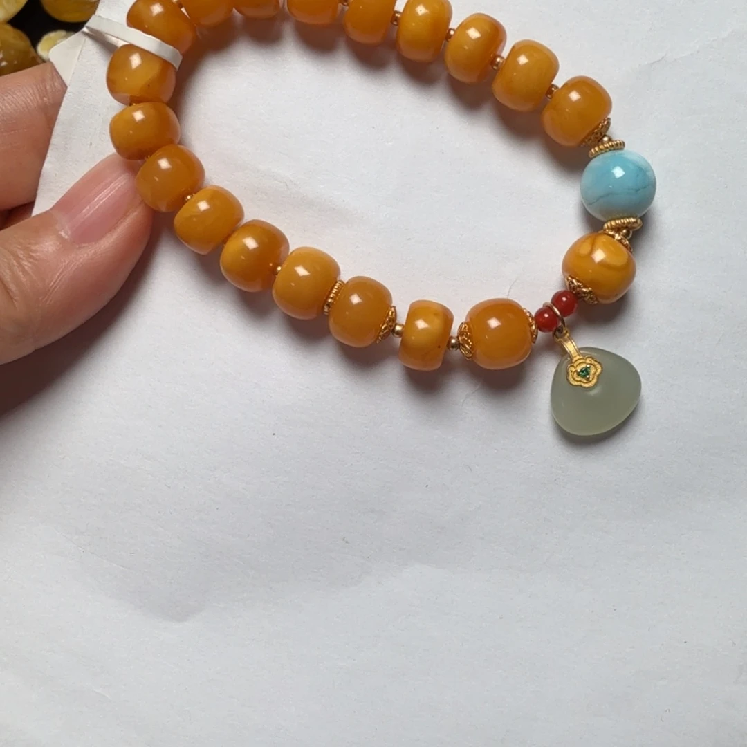 琥珀未镶嵌手链设计款手串