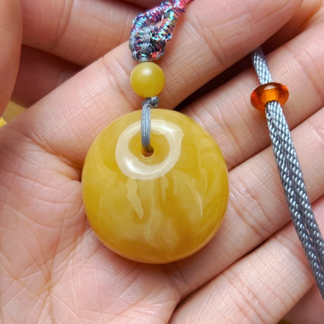 未镶嵌蜜蜡裸石30mm福利公主扣项链 12.6g