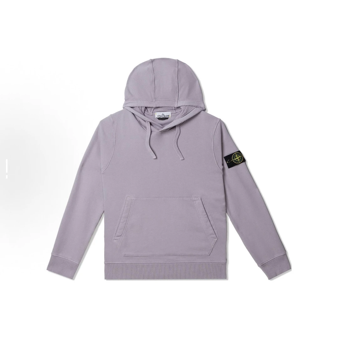 95新 STONE ISLAND STONE ISLAND 石头岛 连帽卫衣 浅粉色 M码