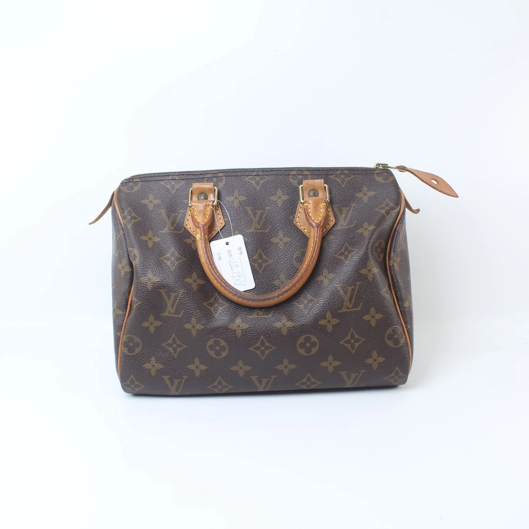 90新 LouisVuitton/路易威登 VI1908老花Speedy25手提款枕头包