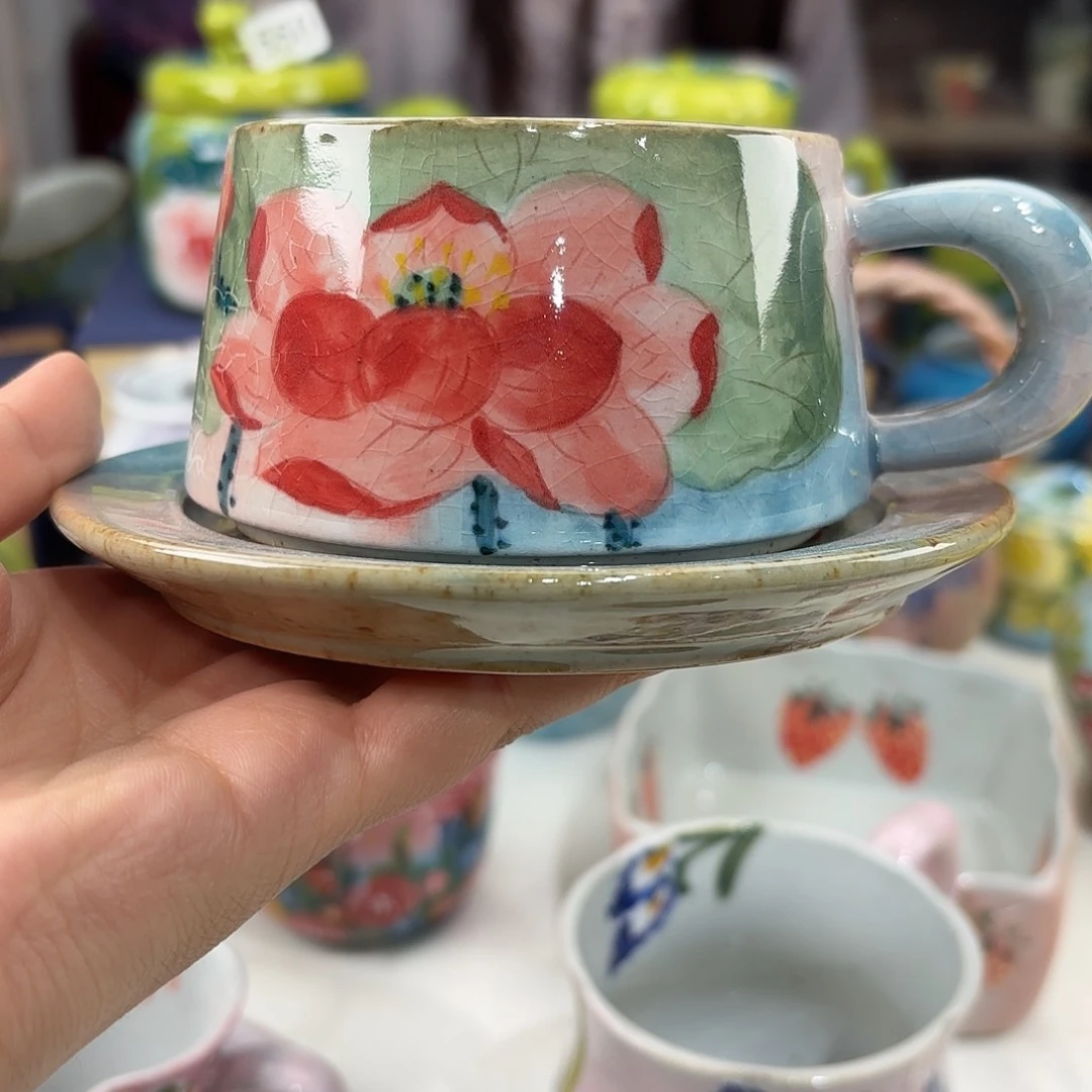 景德镇手绘高温釉下彩陶瓷茶具