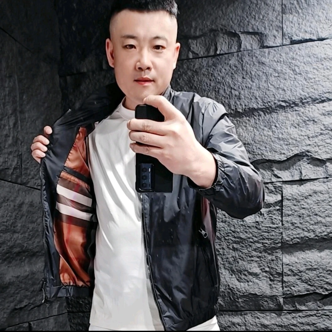 130-159男士夹克春季新款拉链修身简约时尚轻奢高端休闲男外套