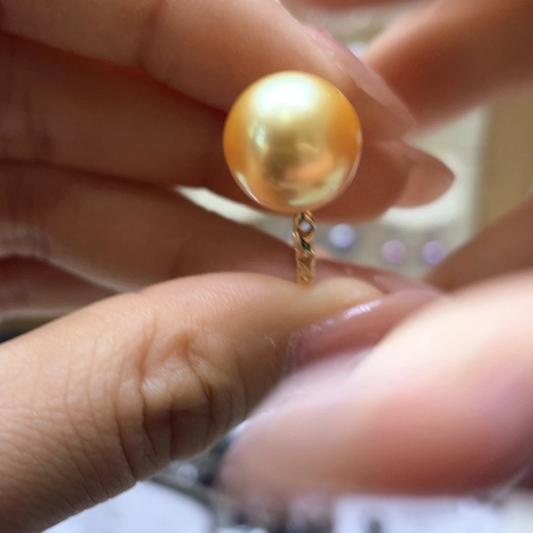 海水珍珠戒指18K金镶嵌