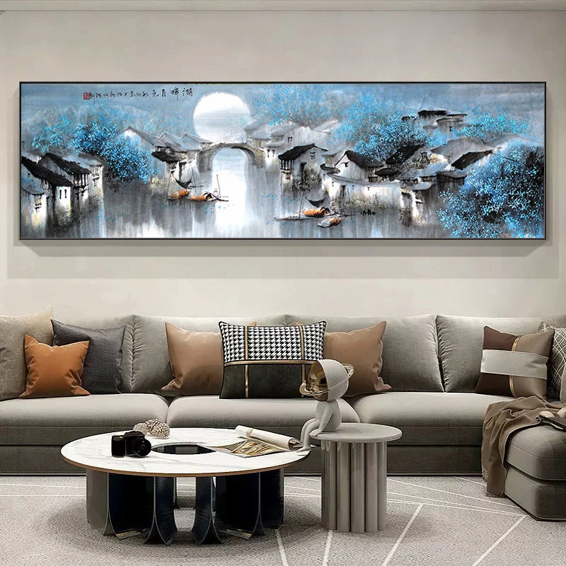 新中式钻石画满钻新款客厅中国风主卧房间手工点贴钻十字绣钻石秀